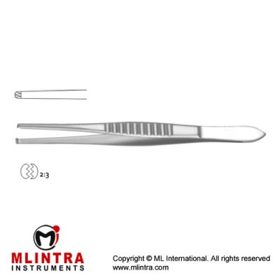 Mod. USA Dissecting Forceps 2 x 3 Teeth Stainless Steel, 18 cm - 7"